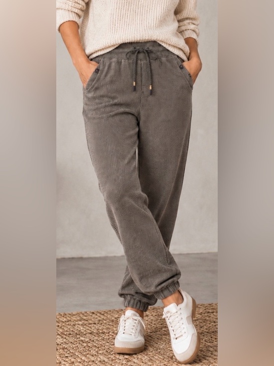 Eddie Bauer Pants - Billabong Micro Corduroy Pattern Drawstring Jogger Pants - Olive Green - Size M